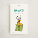 "A Goofy Birthday" - Children's Birthday Party Favor Tags in Teal by JeAnna Casper - Front