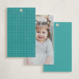 "A Goofy Birthday" - Children's Birthday Party Favor Tags in Teal by JeAnna Casper - Back of Card Options