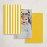 "Beach Club" - Children's Birthday Party Favor Tags in Lemon by Claudia Orengo - Back of Card Options