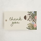"Jungle Animals" - Children's Birthday Party Favor Tags in Moss by Joanna Griffin - Front