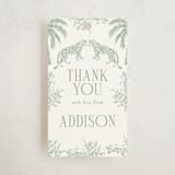"Safari Toile" - Children's Birthday Party Favor Tags in Palm by Jenna Holcomb - Front
