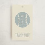 "Baseball Birthday" - Children's Birthday Party Favor Tags in Sky by Rebekah Canavan - Front