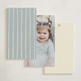 "Baseball Birthday" - Children's Birthday Party Favor Tags in Sky by Rebekah Canavan - Back of Card Options