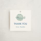 "Birthday Fish" - Children's Birthday Party Favor Tags in Sand by Sarah Knight - Front