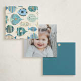 "Birthday Fish" - Children's Birthday Party Favor Tags in Sand by Sarah Knight - Back of Card Options