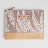 "Sketched Willow" - Casual Clutch in Mauve by Katharine Watson - Casual Clutch