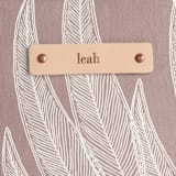 "Sketched Willow" - Casual Clutch in Mauve by Katharine Watson - Tag Detail
