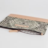 "zigzag" - Casual Clutch in Newsprint by Miranda Mol - Zipper Detail