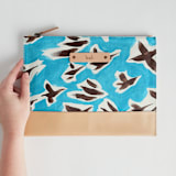 "Birds in Flight" - Casual Clutch in Sky by Michelle Fifis - Scale