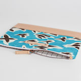 "Birds in Flight" - Casual Clutch in Sky by Michelle Fifis - Zipper Detail