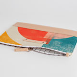 "Abstract Sunset" - Casual Clutch in Twilight by Michelle Taylor - Zipper Detail