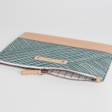 "Line Wrap" - Casual Clutch in Cactus by Michelle Taylor - Zipper Detail