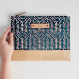 "Modern Showers" - Casual Clutch in Navy by Jenna Holcomb - Scale