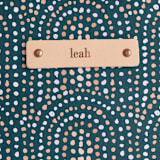"Modern Showers" - Casual Clutch in Navy by Jenna Holcomb - Tag Detail
