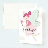 "glitter fairy" - Children's Birthday Party Thank You Cards in Powder by peetie design - Front