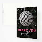 "Dance Party" - Children's Birthday Party Thank You Cards in Raspberry by Kelly Nasuta - Front