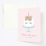 "Sweet Unicorn" - Children's Birthday Party Thank You Cards in Strawberry by Annie Holmquist - Front