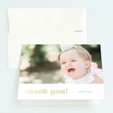 "Golden One" - Children's Birthday Party Thank You Cards in Sparkle by Christie Garcia - Front