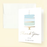 "Brushed Cake" - Children's Birthday Party Thank You Cards in Sky by Oma N. Ramkhelawan - Front