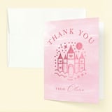 "Princess" - Children's Birthday Party Thank You Cards in Bubblegum by Teju Reval - Front