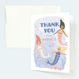"lets be mermaid" - Children's Birthday Party Thank You Cards in Lake by Karidy Walker - Front
