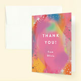 "Galaxy Rainbow" - Children's Birthday Party Thank You Cards in Candy by Katie Zimpel - Front
