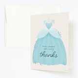"Disney Cinderella Princess Dress" - Children's Birthday Party Thank You Cards in Sky by Megan Cash - Front