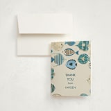 "Birthday Fish" - Children's Birthday Party Thank You Cards in Sand by Sarah Knight - Front