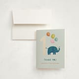 "First Ever Birthday" - Children's Birthday Party Thank You Cards in Mint by Teju Reval - Front