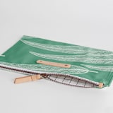"Sketched Willow" - Catch All Pouch Set in Moss by Katharine Watson - Zipper Detail