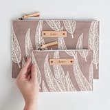 "Sketched Willow" - Catch All Pouch Set in Mauve by Katharine Watson - Scale
