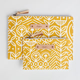 "Deconstruct" - Catch All Pouch Set in Mustard by Michelle Taylor - Catch-All Pouch Set