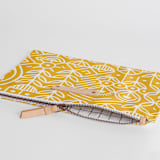 "Deconstruct" - Catch All Pouch Set in Mustard by Michelle Taylor - Zipper Detail