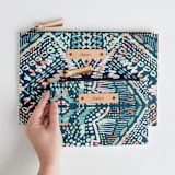 "Pastel geo" - Catch All Pouch Set in Mineral by Susanna Nousiainen - Scale