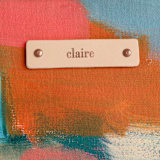 "Shuffle" - Catch All Pouch Set in Salmon by Lindsay Megahed - Tag Detail