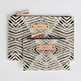"zigzag" - Catch All Pouch Set in Newsprint by Miranda Mol - Catch-All Pouch Set