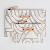"Antique" - Catch All Pouch Set in Sand by Iveta Angelova - Catch-All Pouch Set