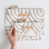 "Antique" - Catch All Pouch Set in Sand by Iveta Angelova - Scale
