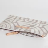 "Antique" - Catch All Pouch Set in Sand by Iveta Angelova - Zipper Detail