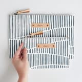 "Wavy" - Catch All Pouch Set in Storm by Michelle Taylor - Scale