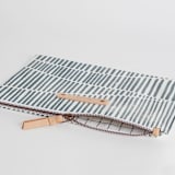 "Wavy" - Catch All Pouch Set in Storm by Michelle Taylor - Zipper Detail