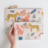 "Cheetah Tropical" - Catch All Pouch Set in Blush by iamtanya - Scale