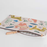 "Cheetah Tropical" - Catch All Pouch Set in Blush by iamtanya - Zipper Detail
