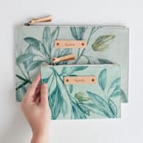 "Botanical greenery" - Catch All Pouch Set in Greenery by Lucrecia Caporale - Scale