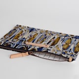 "Ogees" - Catch All Pouch Set in Shadow by Bethania Lima - Zipper Detail