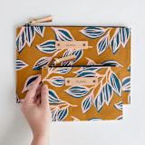 "Wandering" - Catch All Pouch Set in Mustard by Alicia Schultz - Scale
