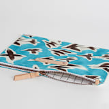 "Birds in Flight" - Catch All Pouch Set in Sky by Michelle Fifis - Zipper Detail