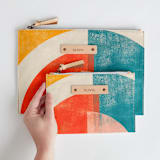 "Abstract Sunset" - Catch All Pouch Set in Twilight by Michelle Taylor - Scale