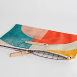 "Abstract Sunset" - Catch All Pouch Set in Twilight by Michelle Taylor - Zipper Detail