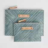 "Line Wrap" - Catch All Pouch Set in Cactus by Michelle Taylor - Catch-All Pouch Set